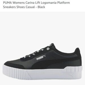 Puman Womans Carina Lift Logomania Platform Sneaker.
